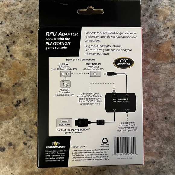 RFU ADAPTOR For Use With Sony PlayStation By Performance - Picture 2 of 3